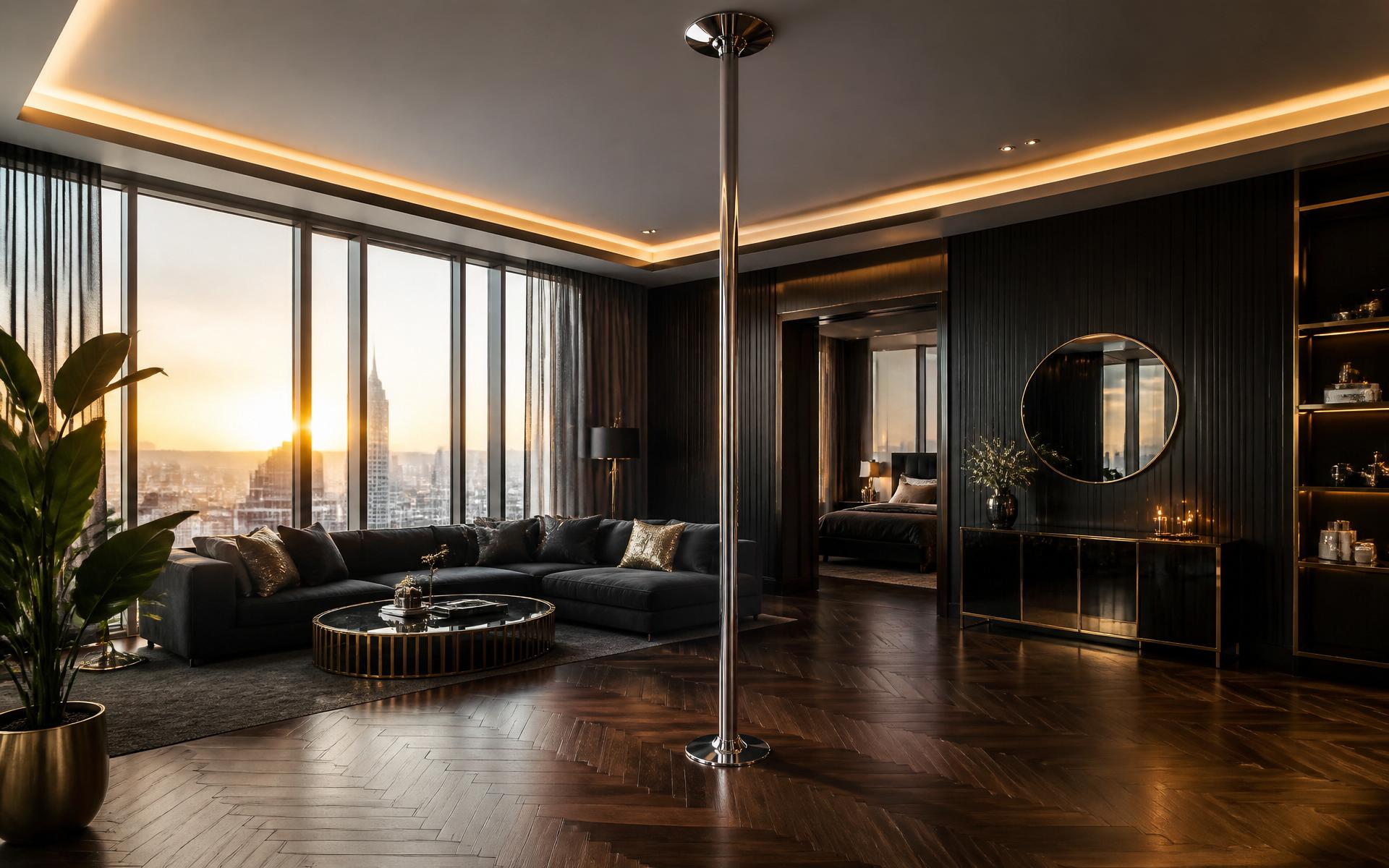 Premium danspaal geïnstalleerd in luxe woning