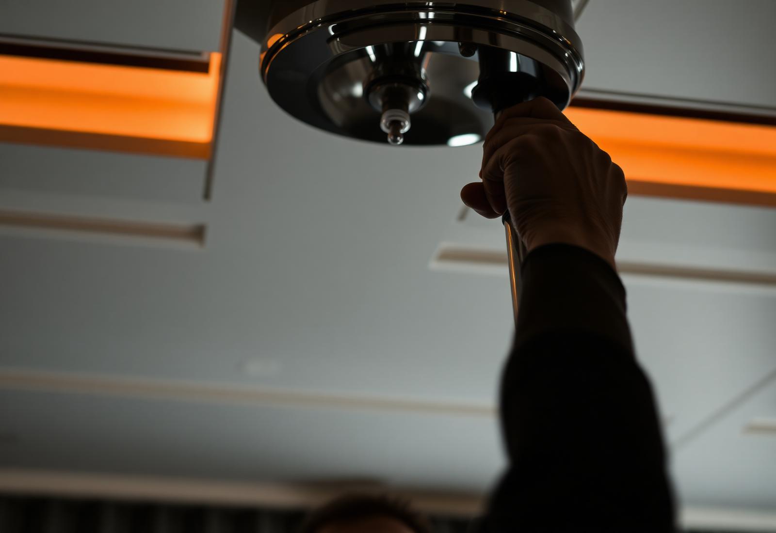 Installateur monteert danspaal aan plafond